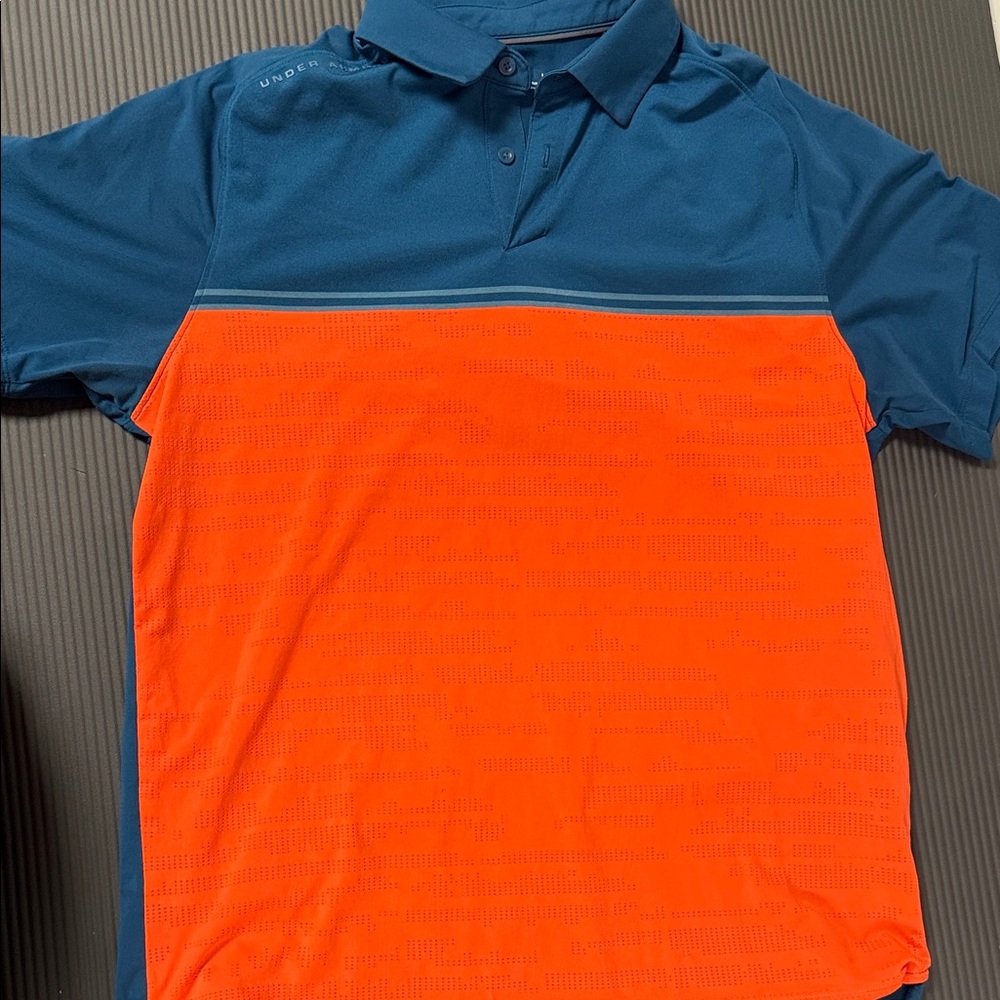 Under Armour Men's Polo in Vibrant Blue and Orange